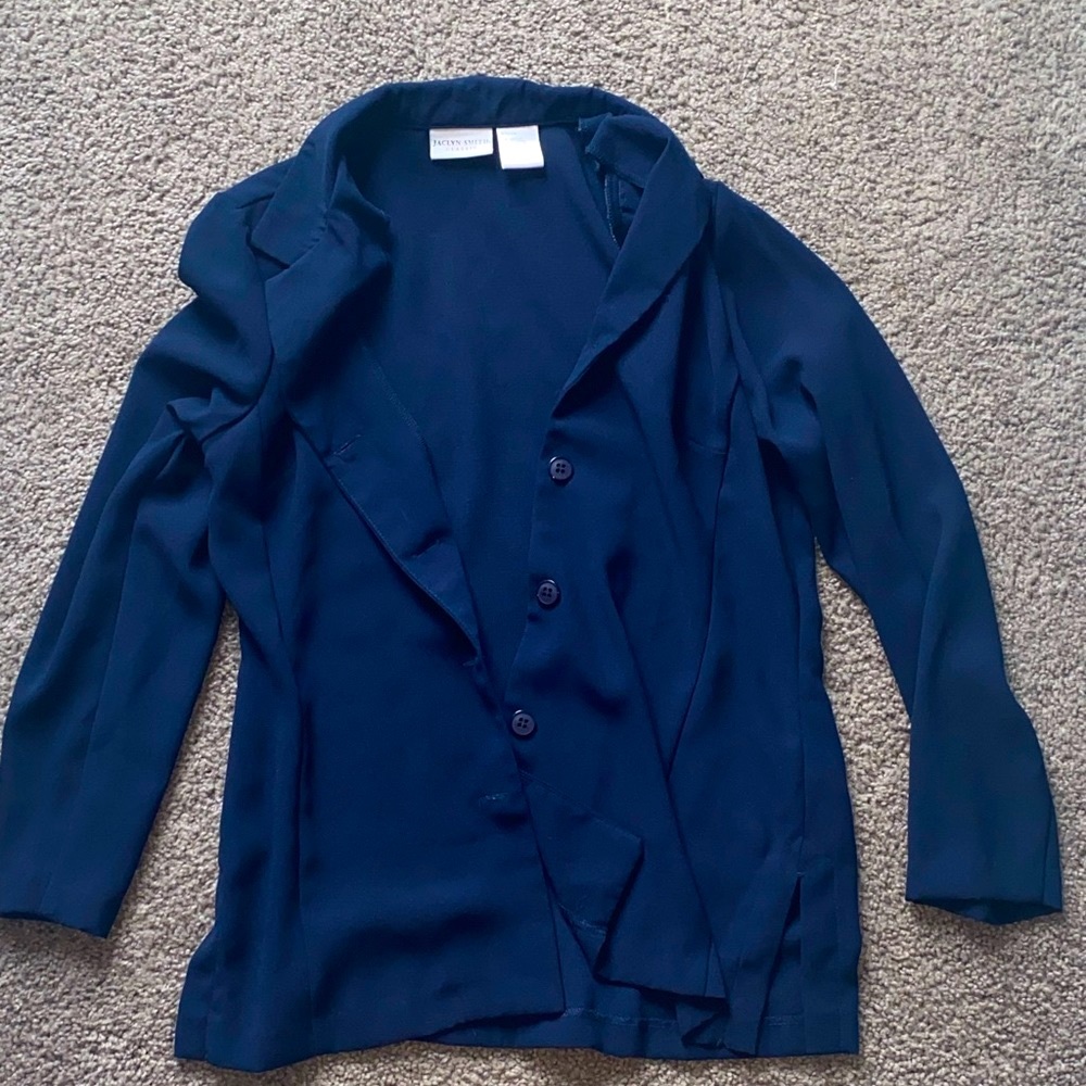 JACLYN SMITH navy blazer womens size medium. professional | button up